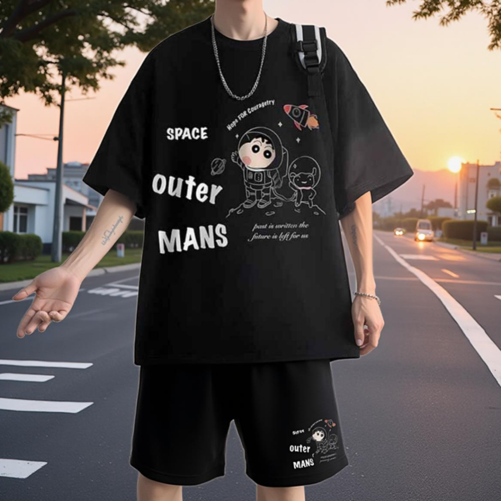 Bộ Đồ Nam Mùa Hè Thể Thao SPACE 4 Màu Basic Chất Liệu Mè Size 35-80kg C1