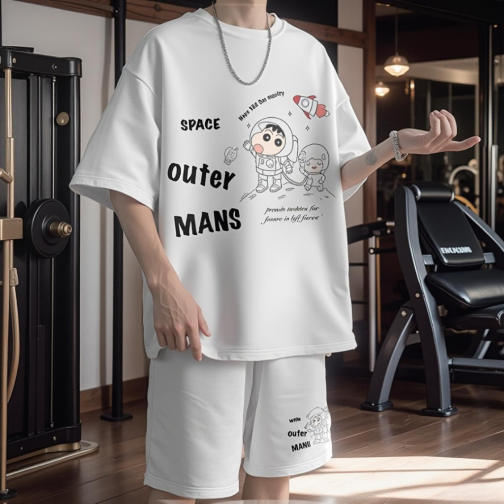 Bộ Đồ Nam Mùa Hè Thể Thao SPACE 4 Màu Basic Chất Liệu Mè Size 35-80kg C1