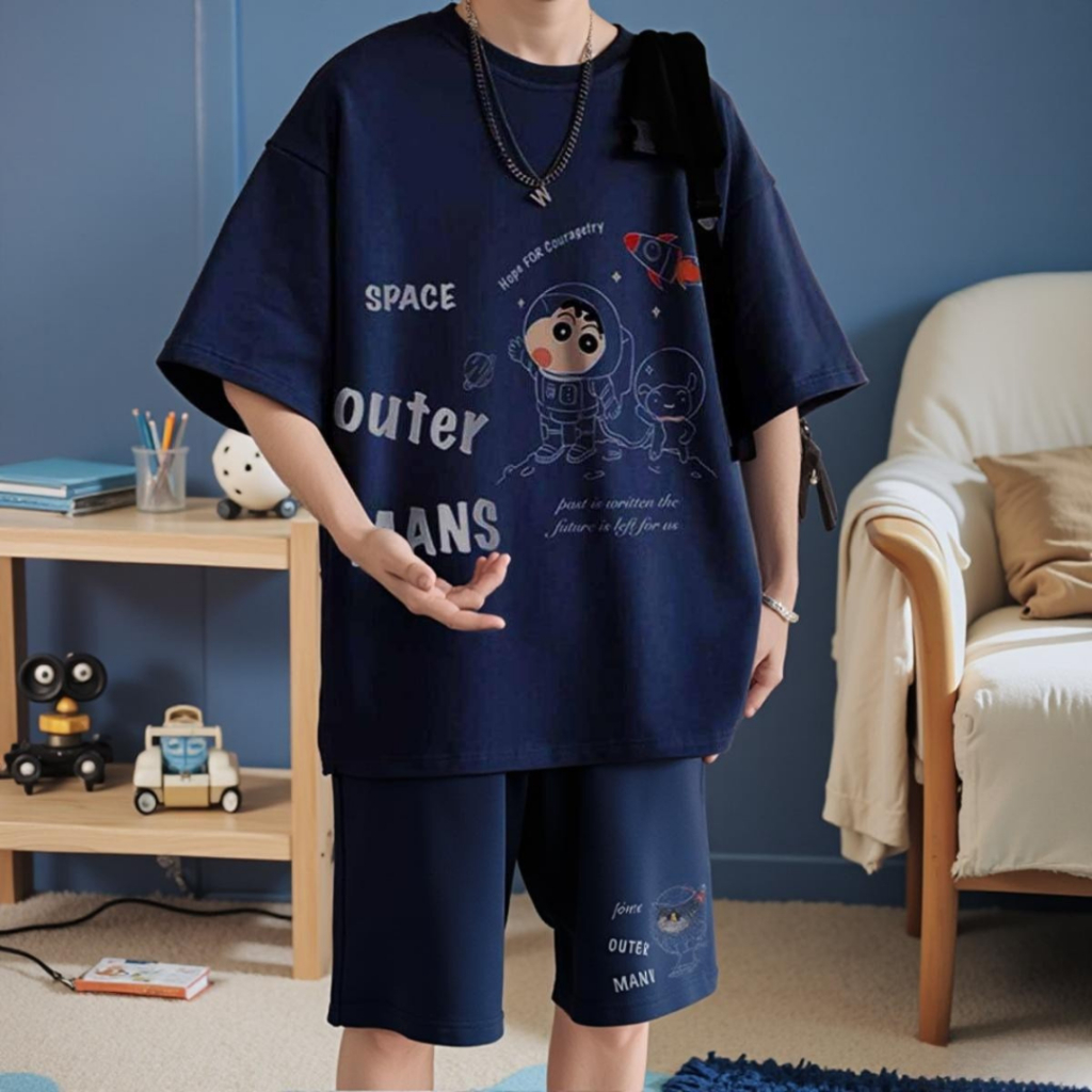 Bộ Đồ Nam Mùa Hè Thể Thao SPACE 4 Màu Basic Chất Liệu Mè Size 35-80kg C1