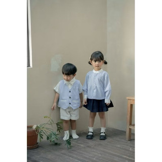 Set vest công tử bé trai Little Bee màu xanh