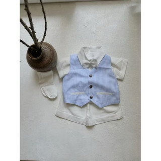 Set vest công tử bé trai Little Bee màu xanh