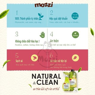 Xịt khử mùi Natural & Clean diệt khuẩn khu vực Natural Core cho chó mèo