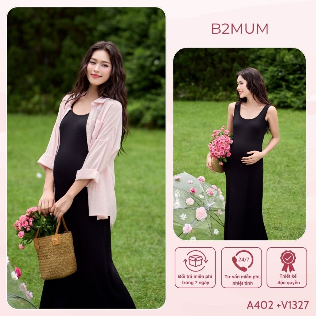 Set áo sơ mi và váy body tăm gân hàn - chất thoáng mát, siêu co giãn và thấm hút mồ hôi tốt - A402 V1327 - B2MUM