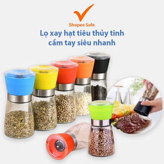 Lọ xay hạt tiêu cầm tay siêu nhanh bằng thủy tinh, Dụng cụ say tiêu bằng thủy tinh sang trọng #A144