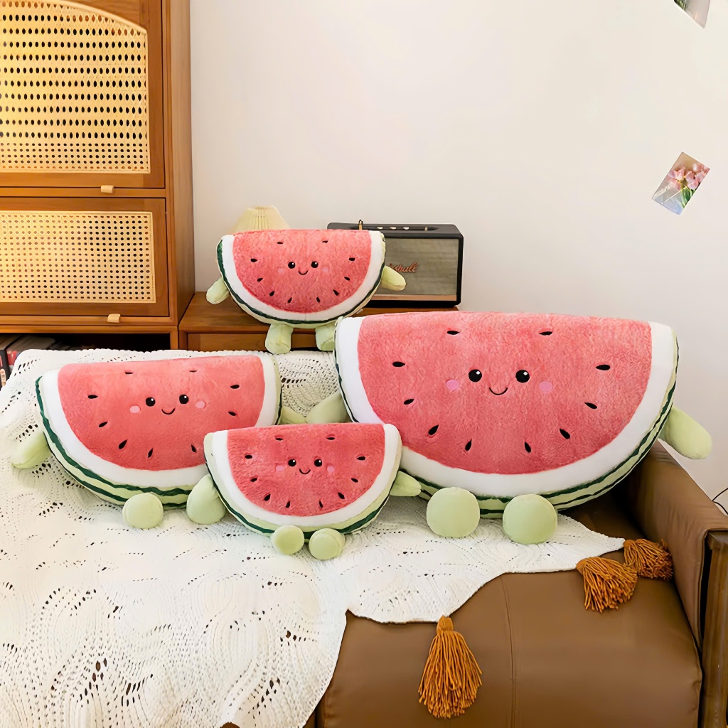 Gối ôm dưa hấu dễ thương gối trái cây mặt cười cho bé mềm mại, trang trí xinh xắn - G171