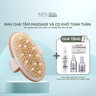 Bàn chải tắm massage cán dài và cọ khô toàn thân bằng gỗ – Tẩy tế bào chết, cải thiện lưu thông máu, spa tại nhà
