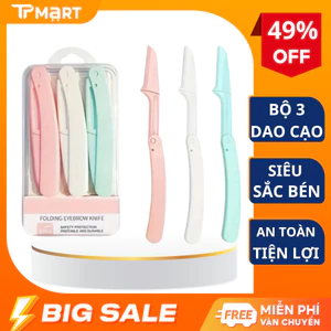 Bộ 3 Dao Cạo Lông Mày, Tóc Mái, Lông Tiện Lợi- Bộ Dao Cạo 3 Món Nhỏ Gọn