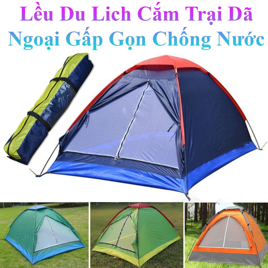 Lều Du Lịch Cắm Trại Dã Ngoại Gấp Gọn Chống Nước Nhiều Màu Xinh