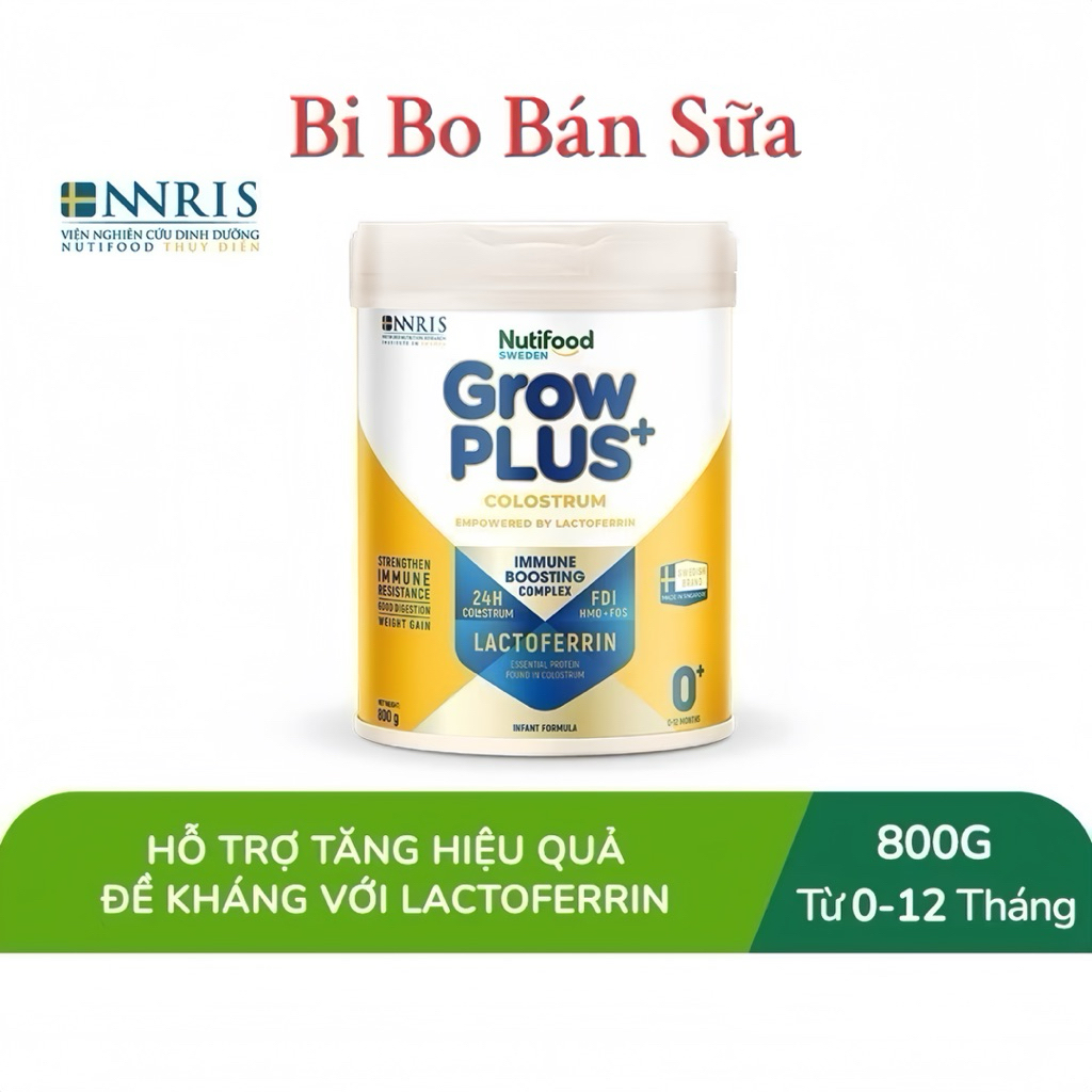 Sữa Bột Sweden GrowPLUS+ Colostrum Lactoferrin 0+ Lon 800g