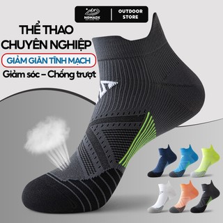 Tất vớ nam nữ chạy bộ thể thao thấp cổ nén cơ nhảy dây, leo núi thấm hút mồ hôi kháng khuẩn tăng hiệu suất vận động