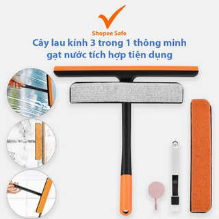 Cây lau kính 3 trong 1 thông minh gạt nước tích hợp tiện dụng cho cửa kính và gương