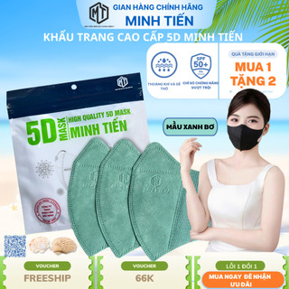 (Tặng 20 Chiếc ) Thùng 600- 700 Chiếc Khẩu Trang CAO CẤP 5D MINH TIẾN 3 lớp ko mùi ko sổ lông