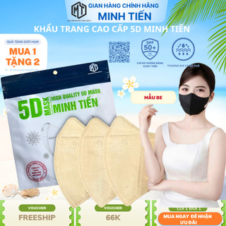 Thùng 200-400 Chiếc  Khẩu Trang Cao Cấp 5D MINH TIẾN 4 Lớp Chống Nắng Ngăn Bụi Mịn
