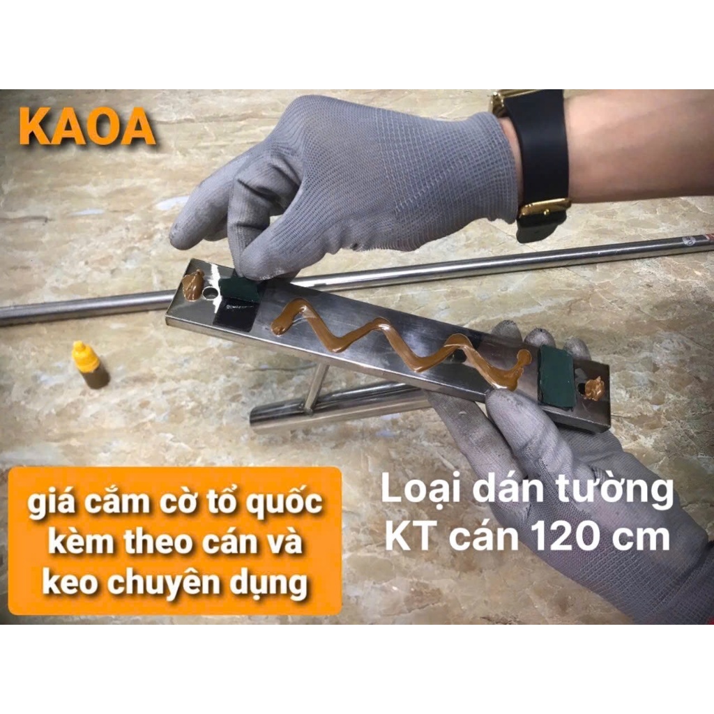 Giá treo cờ tổ quốc inox dán tường ( Kèm cán và keo ) | Shopee Việt Nam