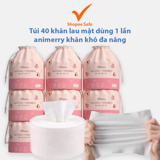 Túi 40 khăn lau mặt dùng 1 lần animerry khăn khô đa năng tẩy trang vệ sinh tiện lợi #A13