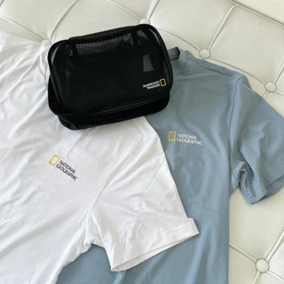 Mua hộ Hàn Quốc National Geographic  National Geographic ngắn tay áo 2pcs nhóm 1+1 nhỏ tiêu chuẩn ngắn tay thêu logo  Áo