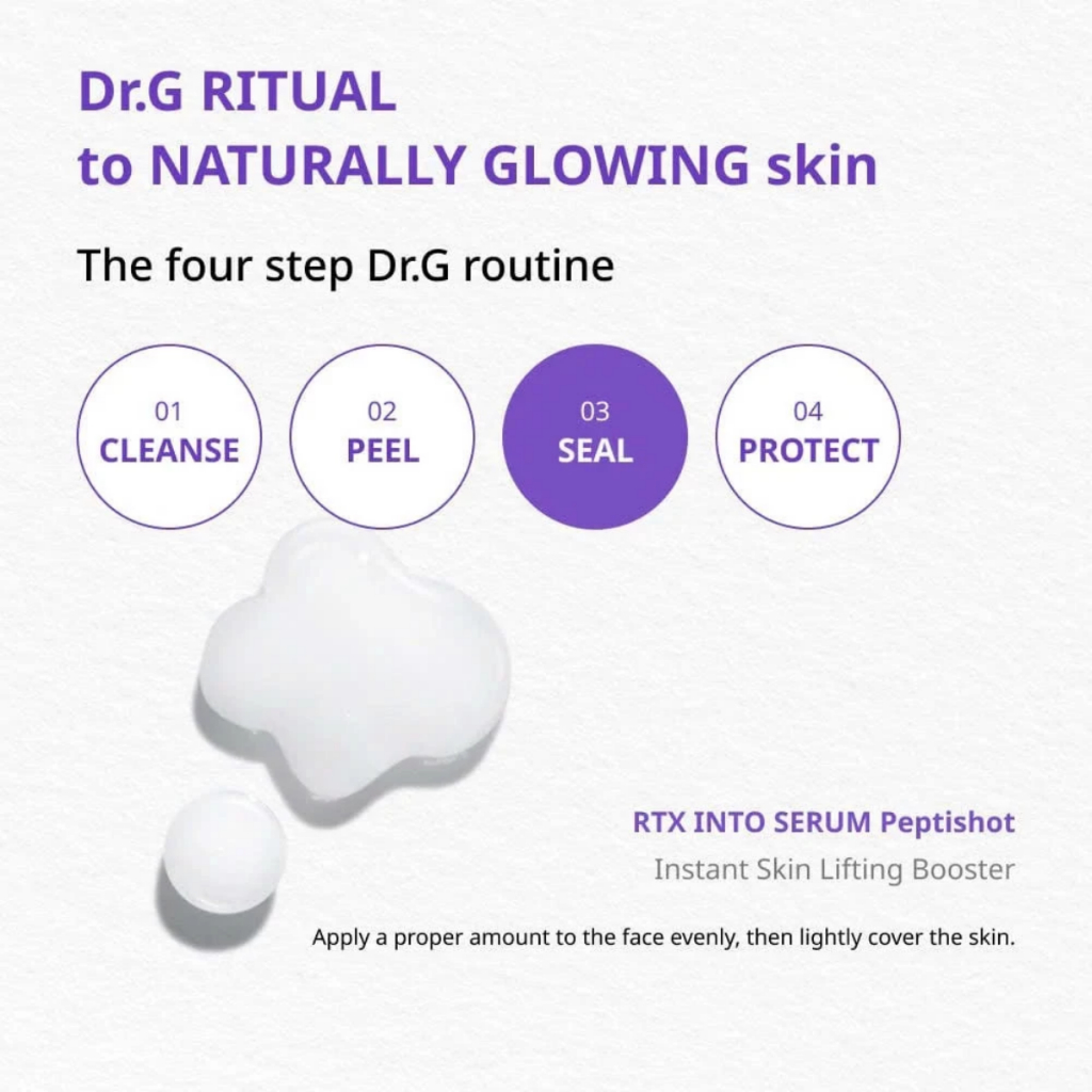 Tinh chất vi kim Dr.G RTX Into Serum Pepti Shot nâng cơ, giúp săn chắn da - 50ml (màu tím)