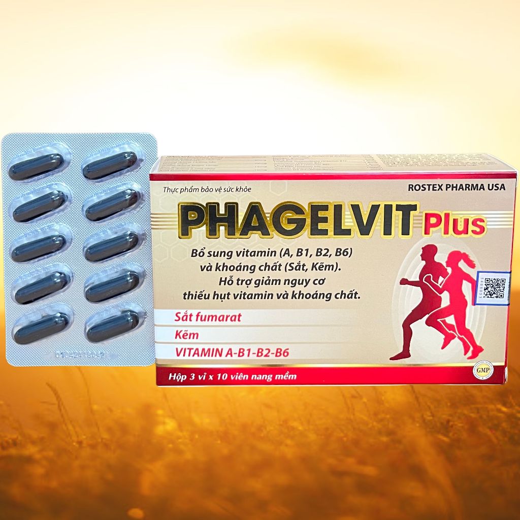 Phagelvit Plus 30 Viên - Rostex - Vinaphar - Vitamin Thanh Lọc