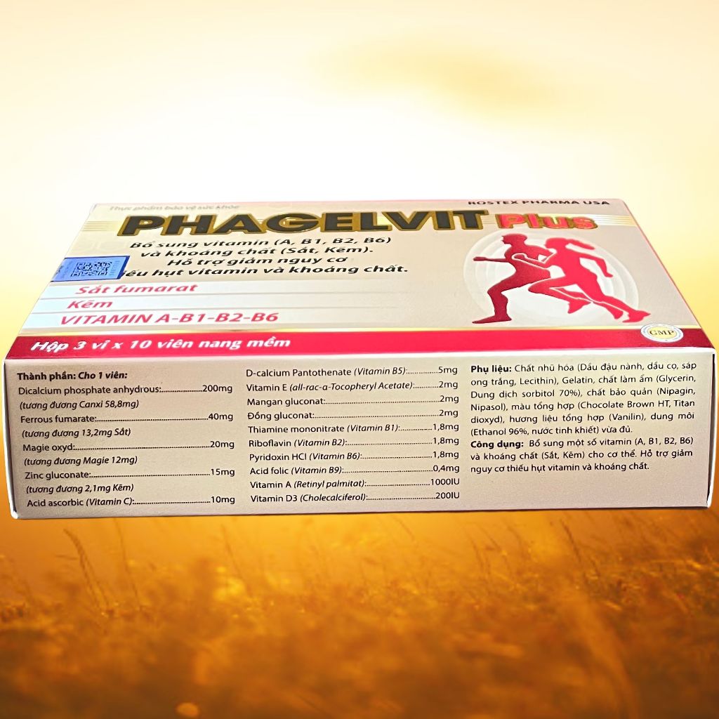 Phagelvit Plus 30 Viên - Rostex - Vinaphar - Vitamin Thanh Lọc