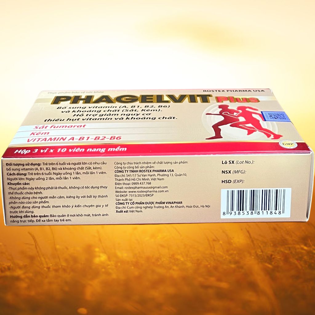 Phagelvit Plus 30 Viên - Rostex - Vinaphar - Vitamin Thanh Lọc