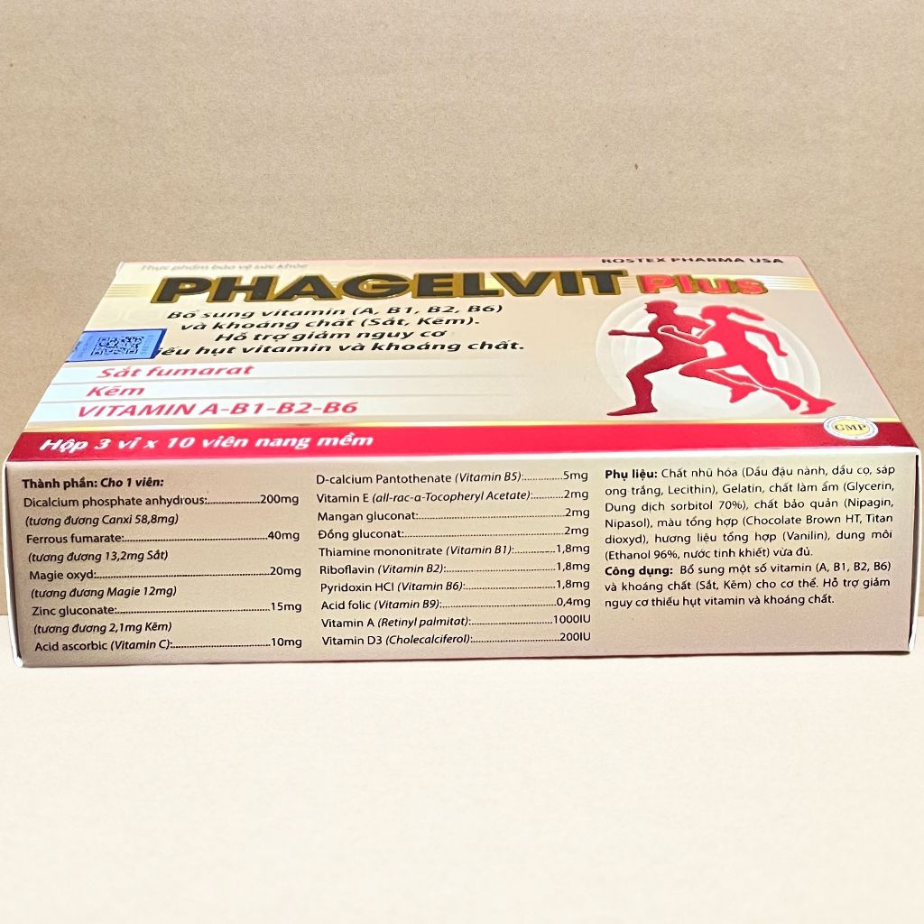 Combo 2 Hộp Phagelvit Plus 30 Viên - Rostex - Vinaphar - Vitamin Chữa Lành