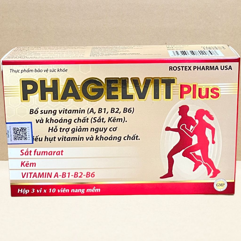 Combo 2 Hộp Phagelvit Plus 30 Viên - Rostex - Vinaphar - Vitamin Chữa Lành