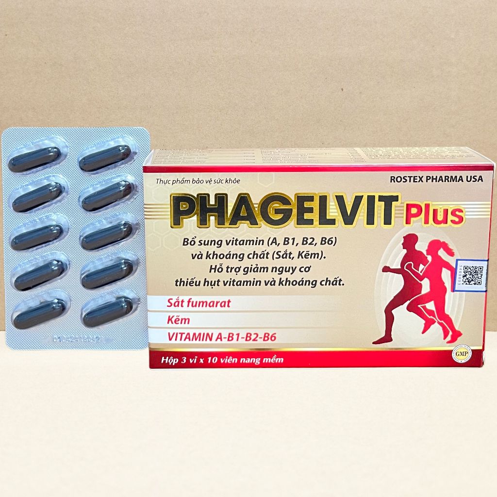 Combo 2 Hộp Phagelvit Plus 30 Viên - Rostex - Vinaphar - Vitamin Chữa Lành