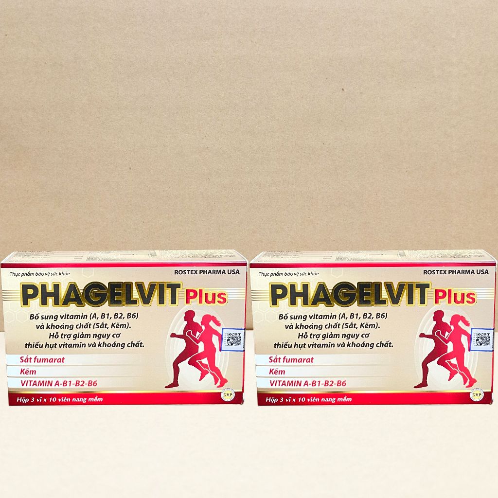 Combo 2 Hộp Phagelvit Plus 30 Viên - Rostex - Vinaphar - Vitamin Chữa Lành