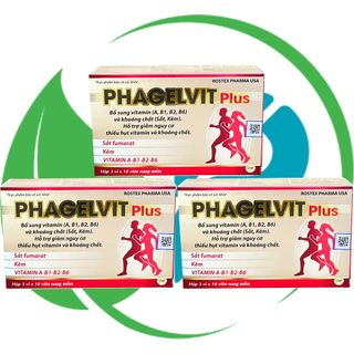 Combo 3 Hộp Phagelvit Plus 30 Viên - Rostex - Vinaphar - Vitamin Phục Hồi
