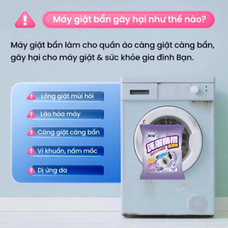 Gói Bột Vệ Sinh Lồng Giặt Nhật Bản Combo 5-10-20- Tẩy lồng giặt, Làm sạch máy giặt khử khuẩn