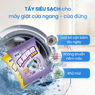 Gói Bột Vệ Sinh Lồng Giặt Nhật Bản Combo 5-10-20- Tẩy lồng giặt, Làm sạch máy giặt khử khuẩn