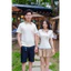 Set đồ đôi nam nữ couple váy ôm eo dáng xoè phối cổ áo polo nam chất liệu mì lạnh mềm mịn mát