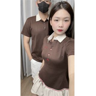 ( S - 51 )[ GIÁ CẢ CẶP] Set đồ đôi nam nữ couple váy ôm eo dáng xoè phối cổ áo polo nam chất liệu mì lạnh mềm mịn mát