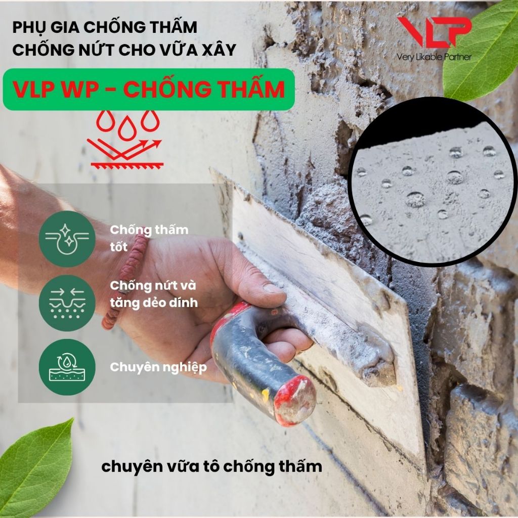 Phụ gia chống thấm thế hệ mới 2026 - Phụ Gia Vữa  Chống Thấm-WP-ECO liều lượng thấp hiệu quả chống thấm cao