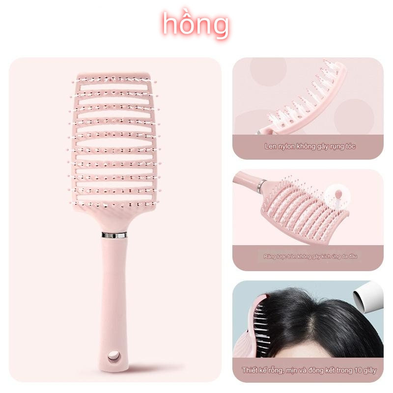 Lược chải tóc gỡ rối làm phồng chân tóc massage da đầu tạo kiểu tóc xoăn , dài tự nhiên
