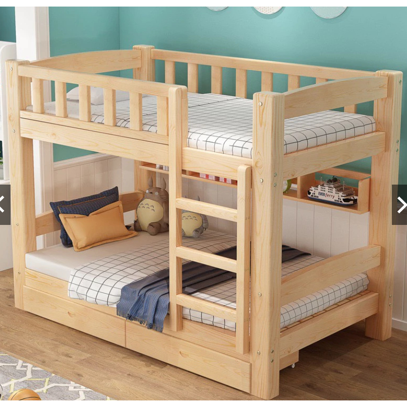 Giường 2 Tầng Cho 2 Bé, Giường Gỗ Thông Tự Nhiên Không Mối Mọt Chắc Chắn HOMEDECOR