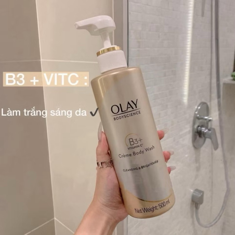 Sữa Tắm OLAY  B3+ Thái Lan Dưỡng Trắng Da, Cấp Ẩm Và Đàn Hồi Cho Da 500ml hương hoa trà