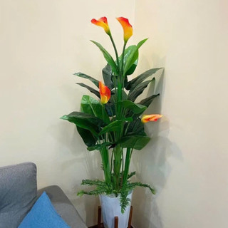 Combo 3 cây hoa Rum cao cấp decor cực đẹp cao 1m5- Cây giả trang trí