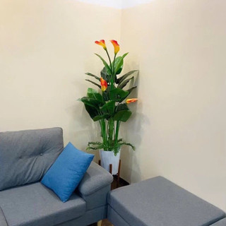 Combo 3 cây hoa Rum cao cấp decor cực đẹp cao 1m5- Cây giả trang trí
