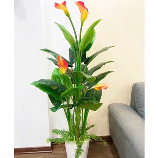 Combo 3 cây hoa Rum cao cấp decor cực đẹp cao 1m5- Cây giả trang trí