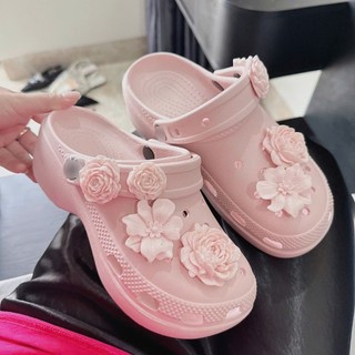 🩷💜🩷Giày sục đính hoa nổi 3D siêu xinh cao 5cm
