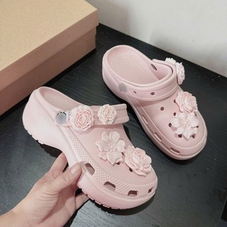 🩷💜🩷Giày sục đính hoa nổi 3D siêu xinh cao 5cm