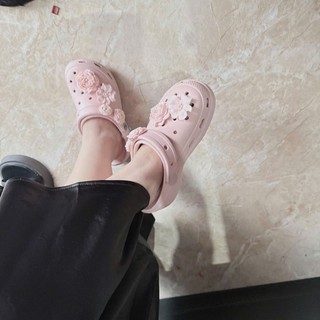 🩷💜🩷Giày sục đính hoa nổi 3D siêu xinh cao 5cm