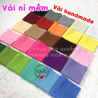 Vải nỉ mềm, vải dạ HGM22 khổ 22cm, 45cm may treo nôi, handmade 26 màu