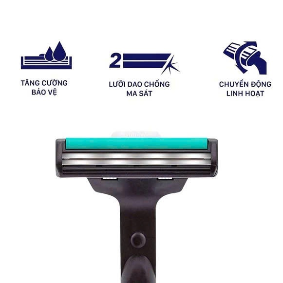 Dao Cạo Râu Gillette Lưỡi Dao Kép Cạo Sạch Cao Cấp - Hộp 1 Cán 1 Lưỡi