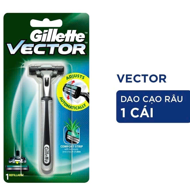Dao Cạo Râu Gillette Lưỡi Dao Kép Cạo Sạch Cao Cấp - Hộp 1 Cán 1 Lưỡi