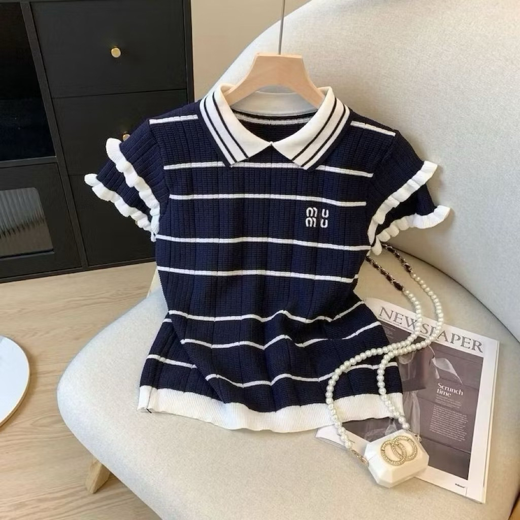 [Deal mở bán] Áo polo cổ sen cộc tay 2 tầng bèo hàng QC A003