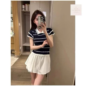 Áo polo cổ sen cộc tay 2 tầng bèo hàng QC A003