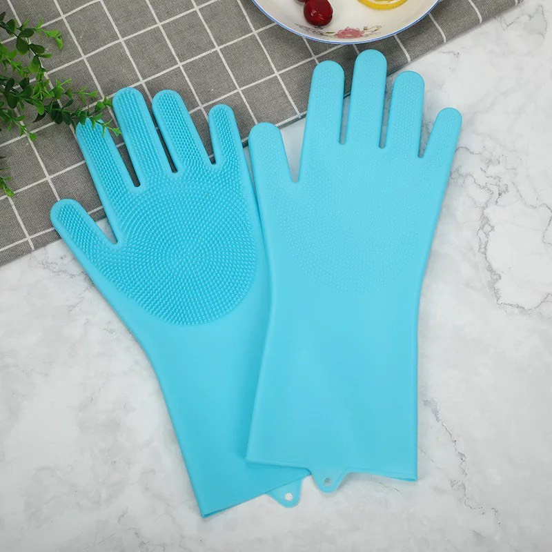 Găng Tay Cao Su Kiêm miếng rửa bát 2 trong 1 siêu tiện lợi và đang năng .