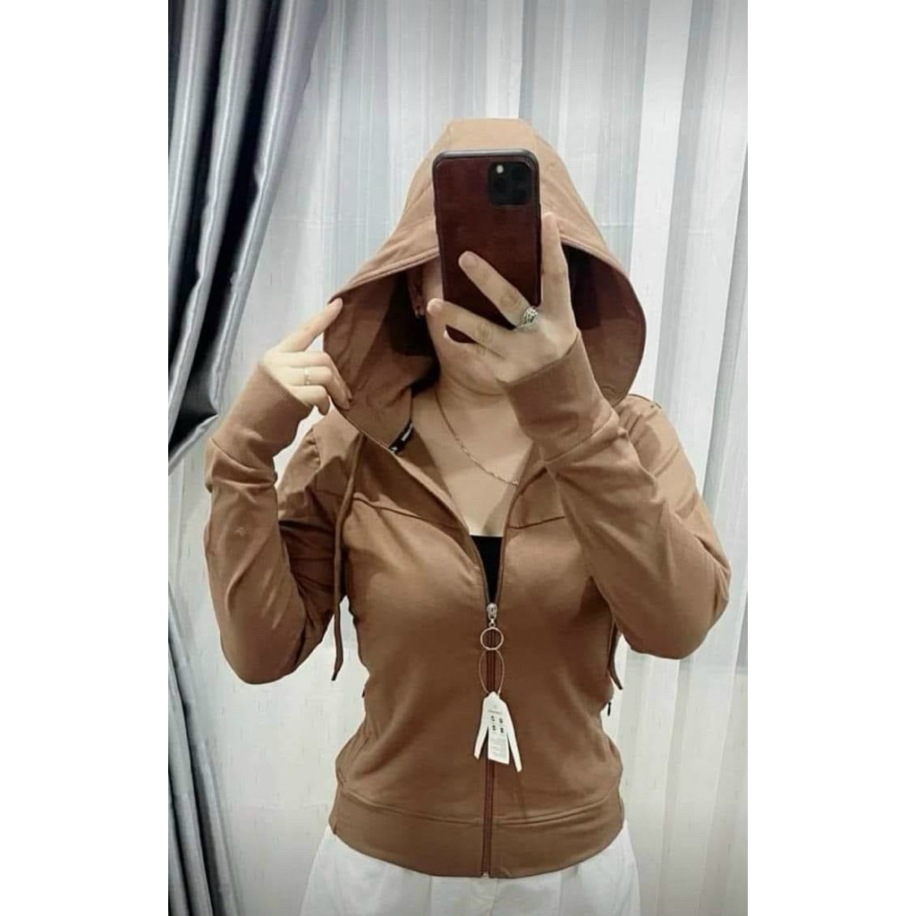 ( Bigsize) Áo khoác nữ vải cotton da cá trơn , 6 túi nón to, Form thường dễ mặc -Q16